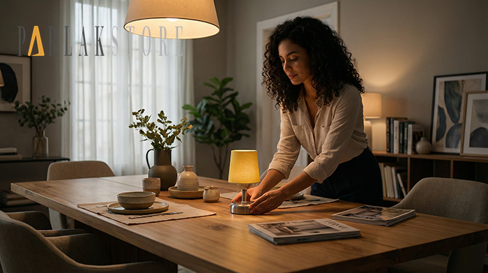 Yemek Davetlerinizde Masayı Konuşturun- Mini Pilli Abajurlarla Büyüleyen Sunumlar