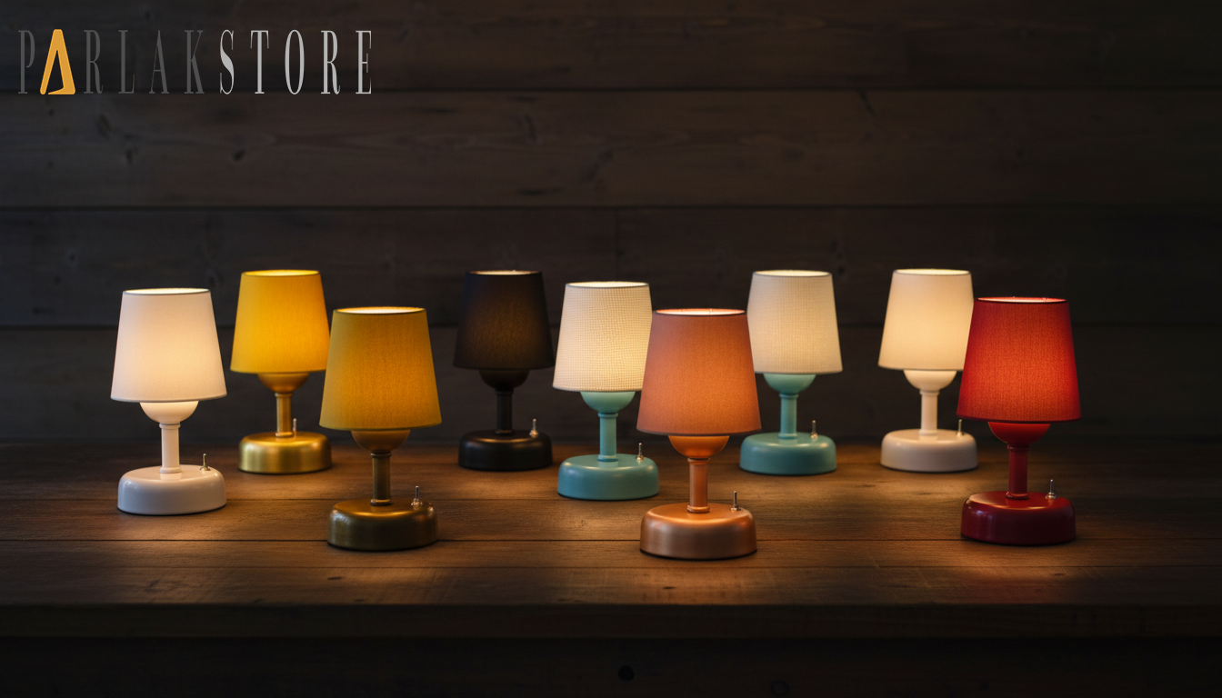 Mini Pilli Abajurlar Farklı Renk Seçenekleri