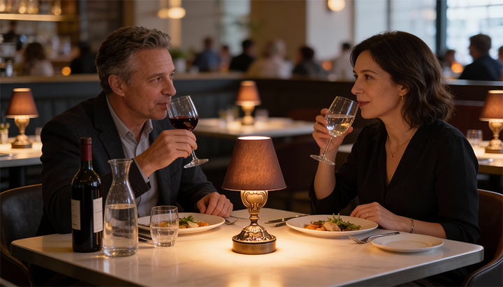 Nostaljik Tarz Restoran Pilli Abajur Masa Lambası 